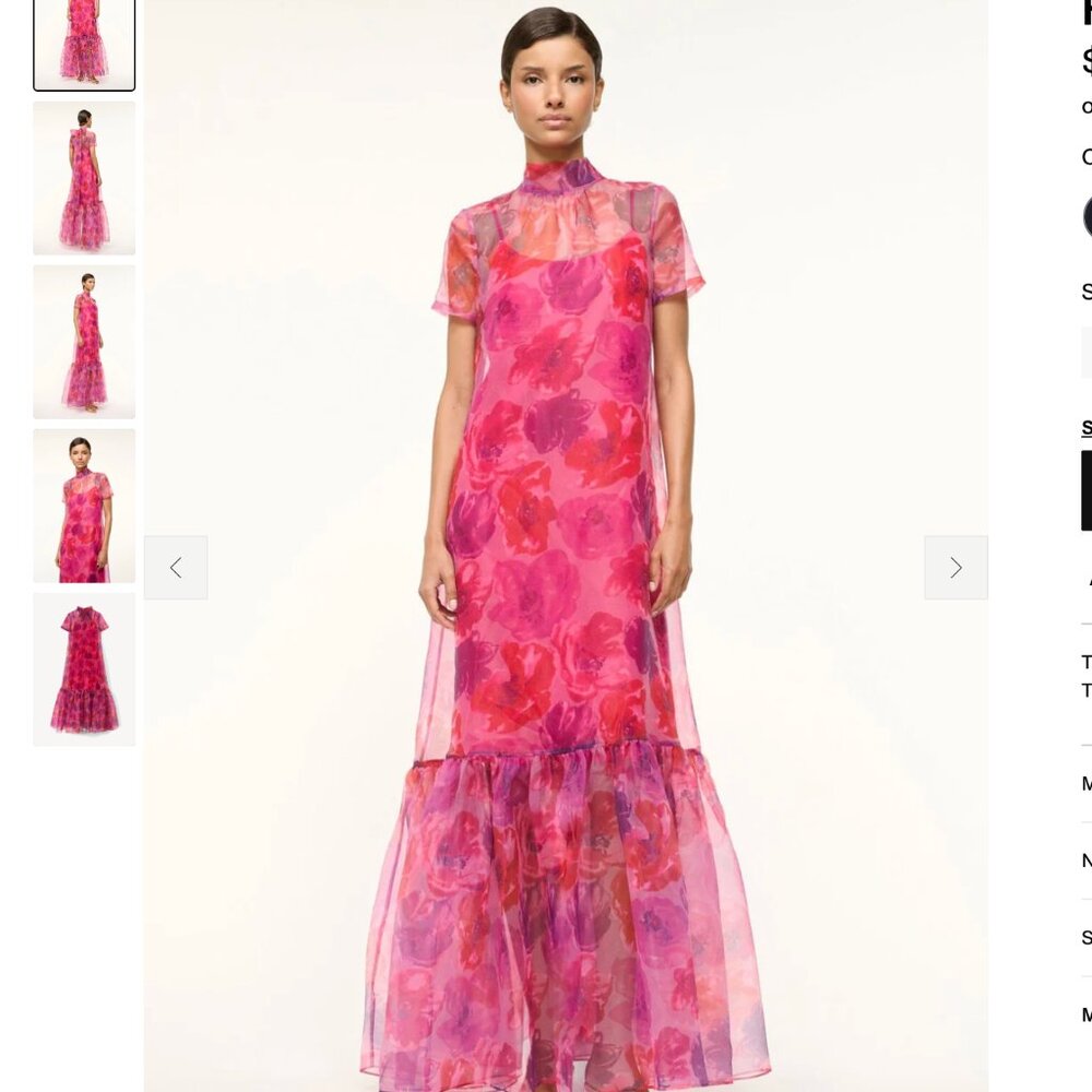 CALLUNA DRESS, MAGENTA PAINTED FLORAL, SIZE M